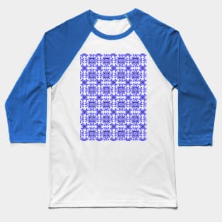 Classic European Blue Tiles Pattern Baseball T-Shirt